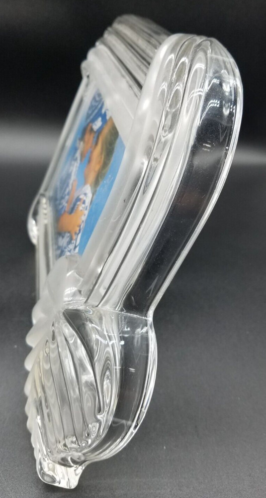 Mikasa Scroll Leaf Clear Crystal Glass Rectangular Photo Picture Frame