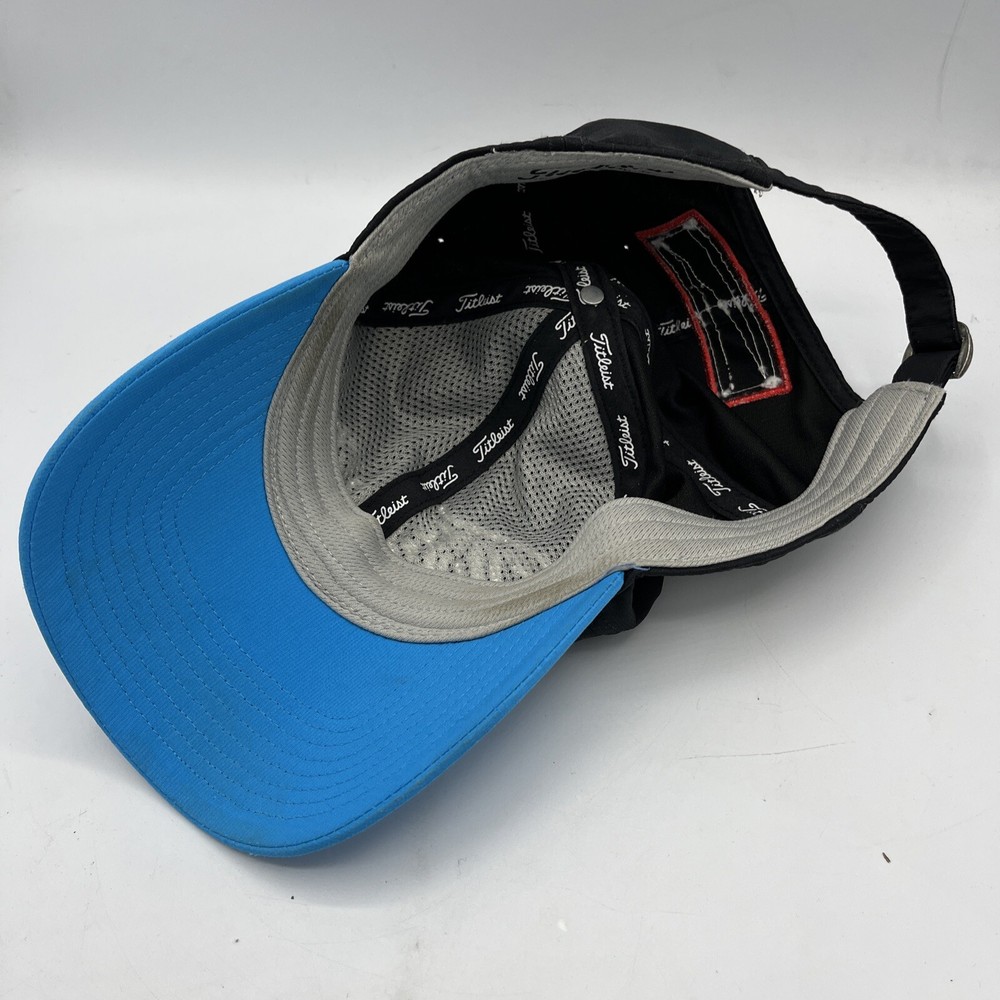 Titleist Pro V1 Footjoy Adjustable Strapback Golf Hat Black Blue
