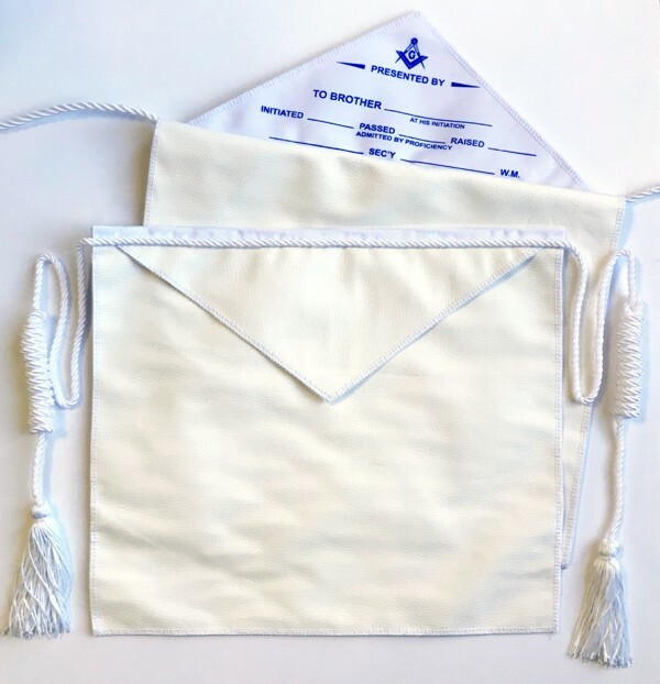 Masonic Presentation Apron (Style 2) - Imitation Leather (KM101)