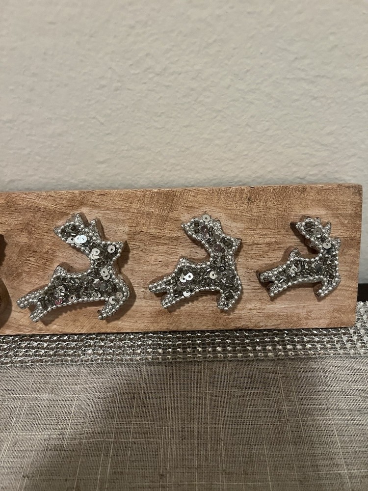 Christmas Sequined Two Deer Wall Display