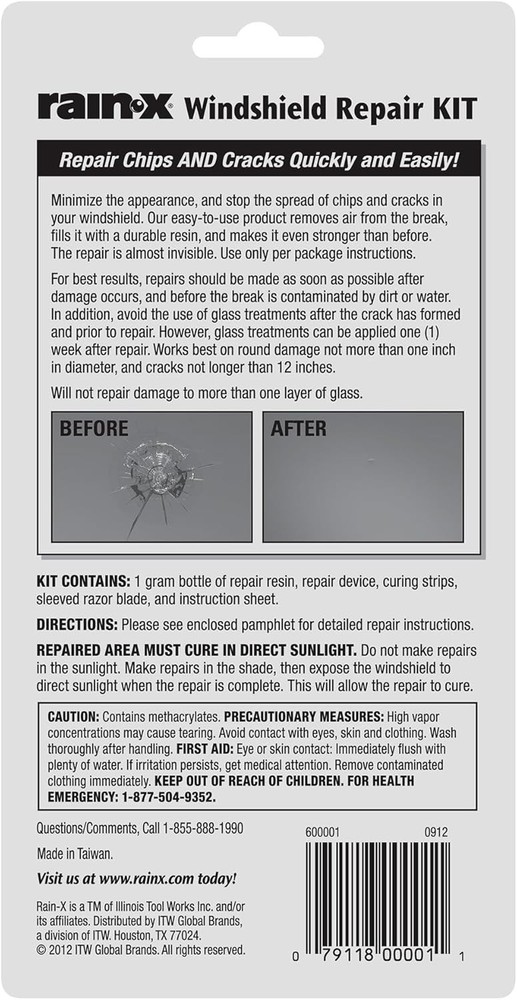 Windshield Repair Kit - Quick and Easy Durable Resin Based Windshield Repair ...