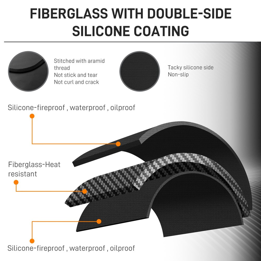 High quality materials Fireproof & Waterproof 30*48inches Under Griddle BBQ Mat