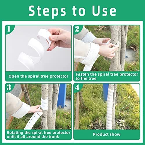 6 Pcs Plastic Spiral Tree Trunk Protector Tree Bark Wrap Guard Protect From Deer