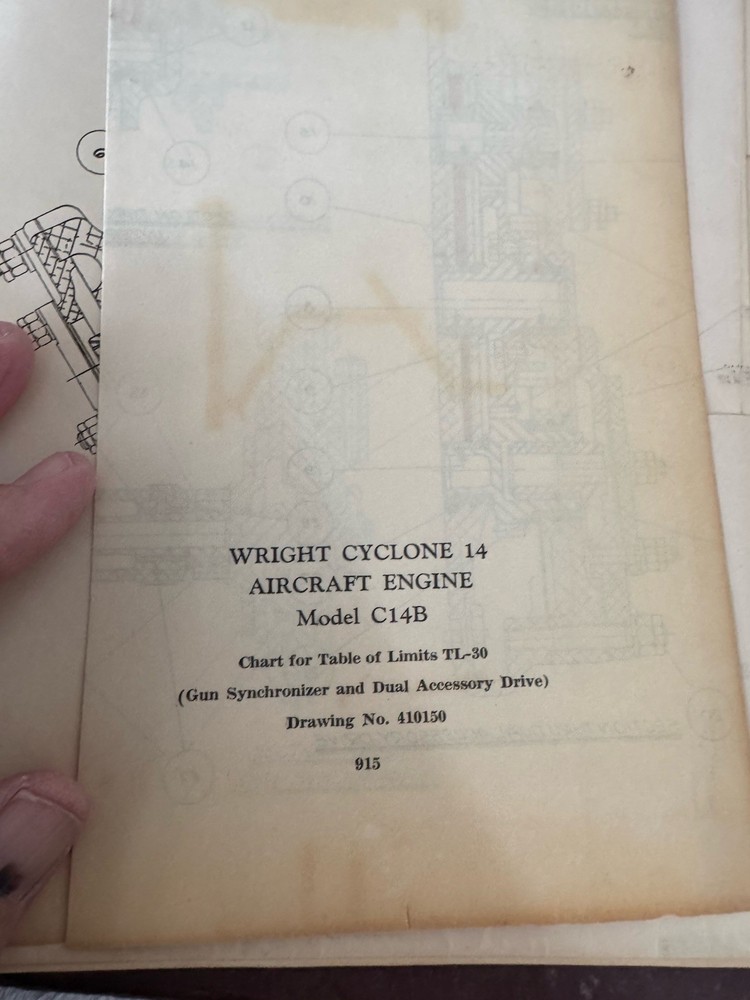 Wright Cyclone 14 Aircraft Engine Reference Book Diagrams Instructions 1940