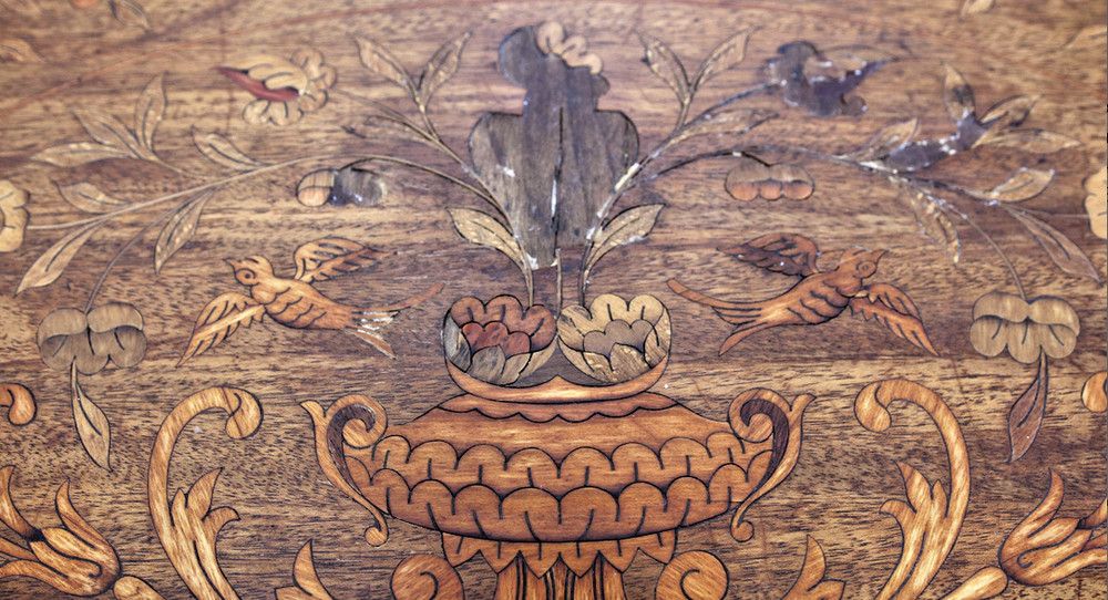 19th Century Inlay Walnut Marquetry Writing Table - Project!