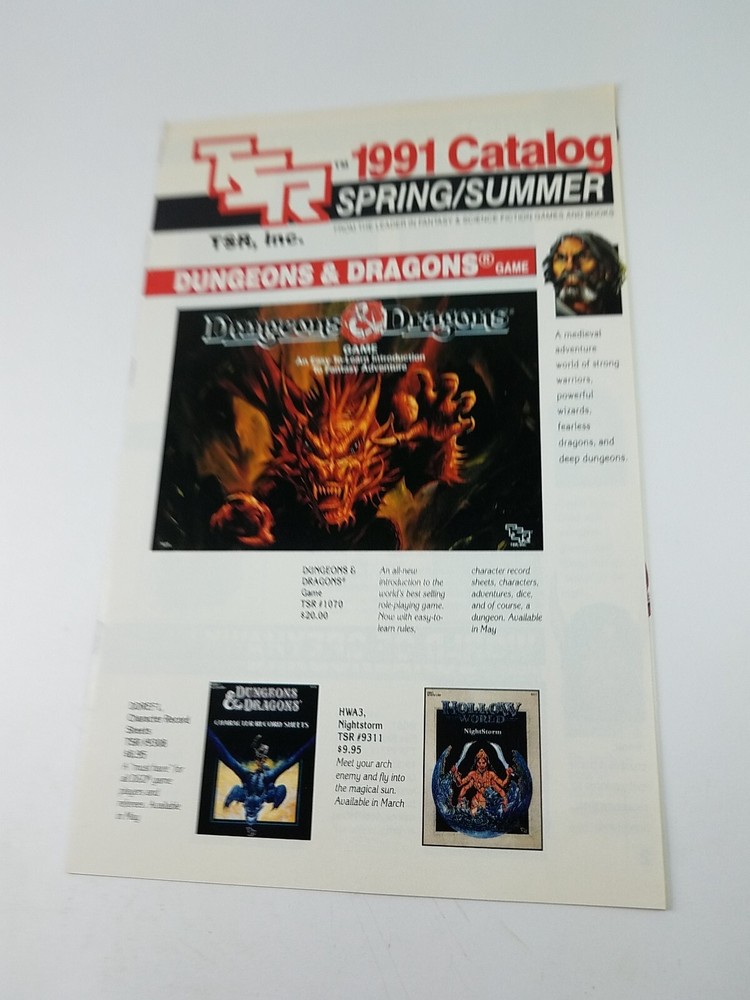 TSR Dungeons and Dragons Catalog 1991 Spring/Summer