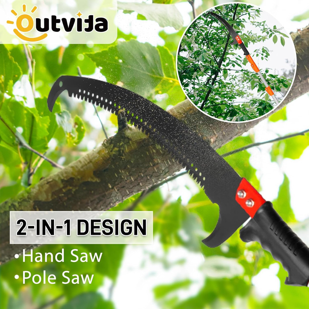 Telescoping Pruning Pole 7-24FT - Manual Tree Trimmer with Extension Pole
