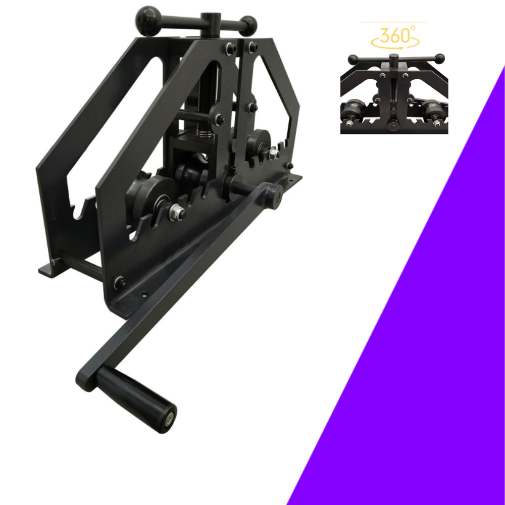 Portable Pipe Bender Dual Handle Adjustable Bending Angle Round Tube Roller