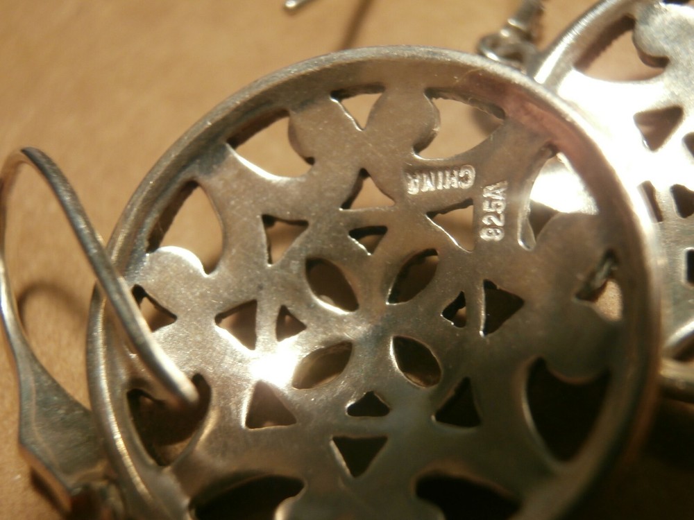 China 925 A Silver Round Earrings