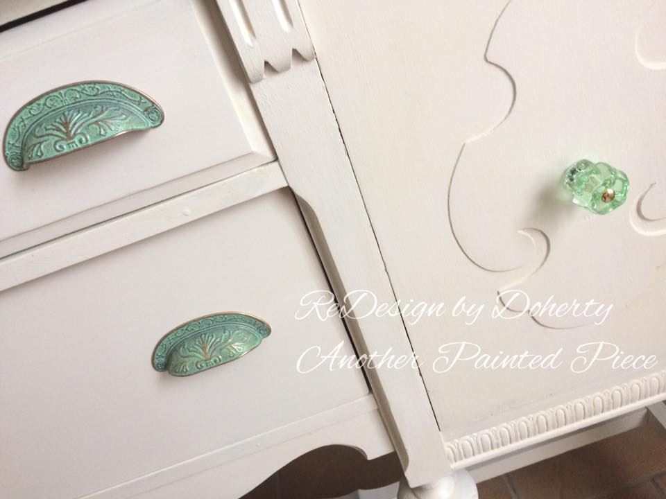 2-1/2" Baroque Scroll Work Design Cup Pull Verdigris