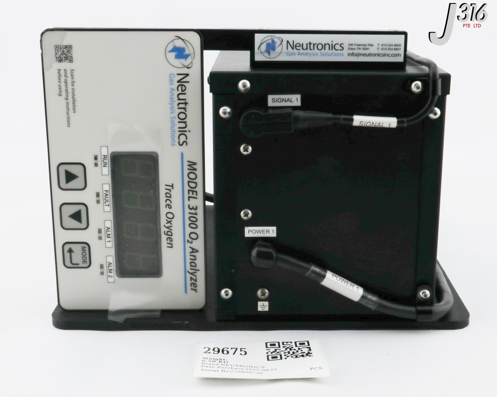 29675 NEUTRONICS APPLIED MATERIALS OXYGEN ANALYZER MODEL 3100 0195-14841