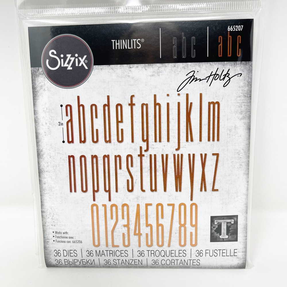 Sizzix Thinlits Tim Holtz Alphanumeric Numbers & Alphabet Letters Cutting Dies
