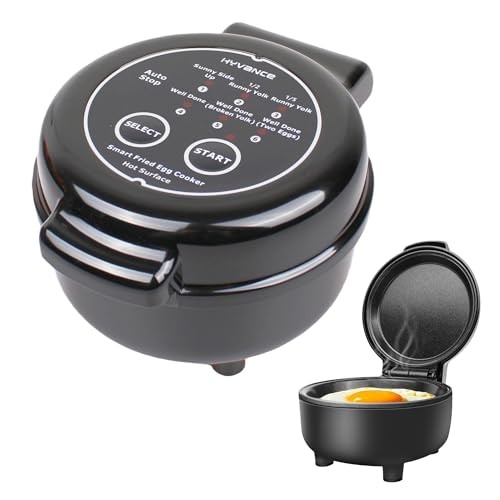 Smart Fried Egg Cooker, Automatic Fried Egg Maker for 6 Features like Black
