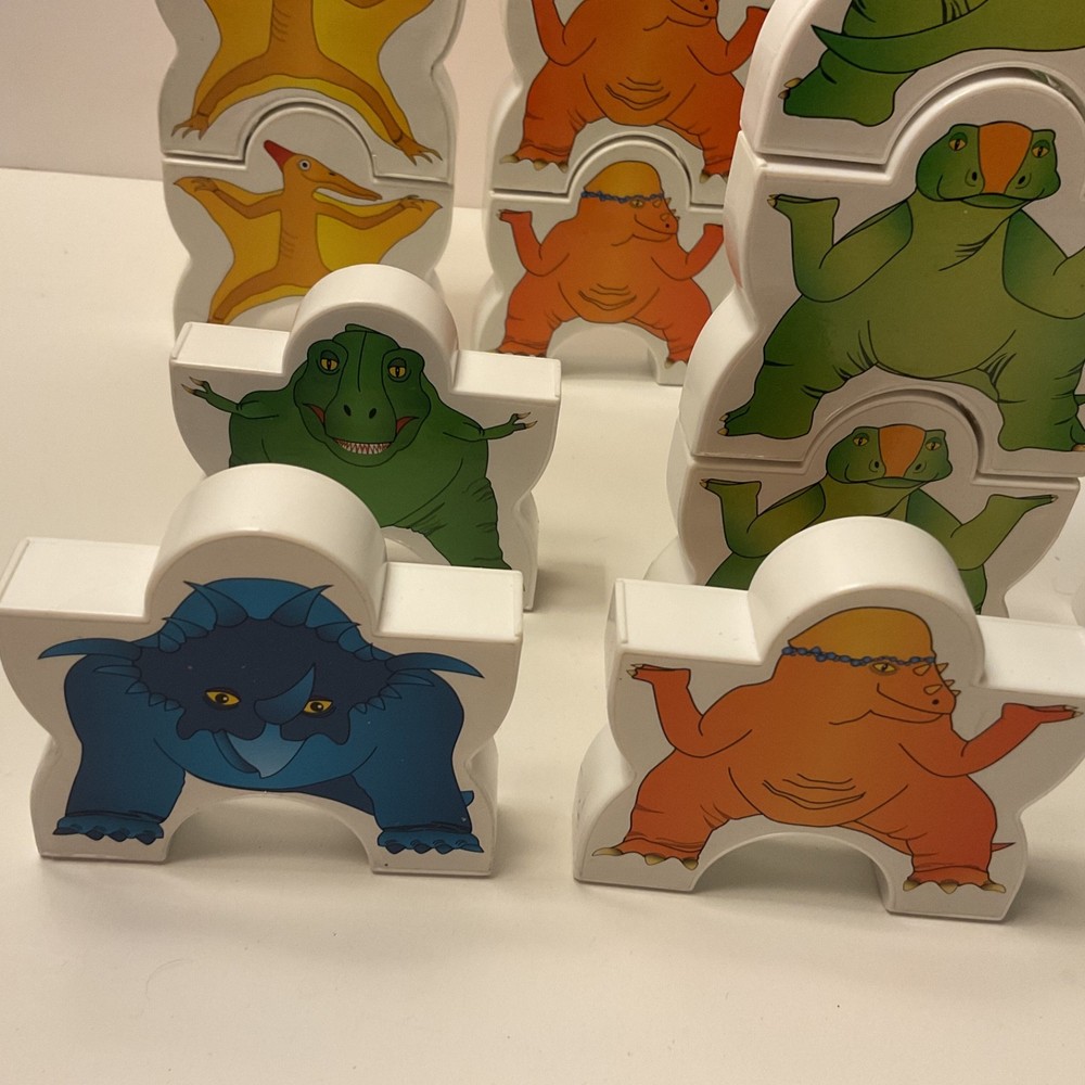 Stackable Developmental Baby Toy Plastic Dinosaur Rattles 20 Pieces 2.5” Tall