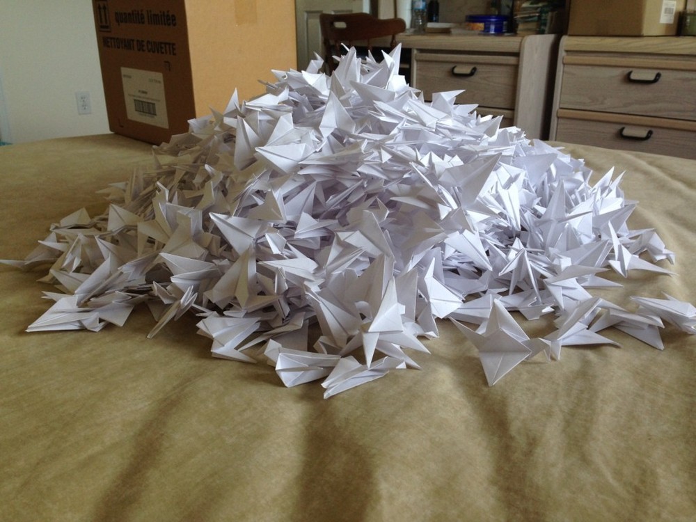 1000 White Paper Cranes - Ideal for Weddings! Flapping Cranes!