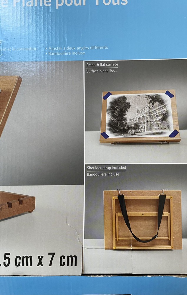 Solid Wood Easel Foldable Artist Table 17” X 12”With Should Strap