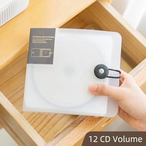 CD Case, 1Capacity CD/DVD Case Holders Wallet Hard Plastic DVD Disc 2 Black