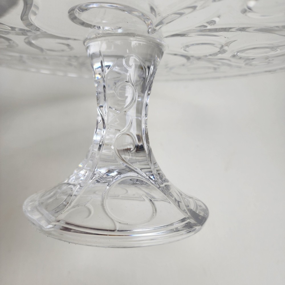 Gorgeous Goods Footed Cake Plate, 11" Clear Crystal Cake Server