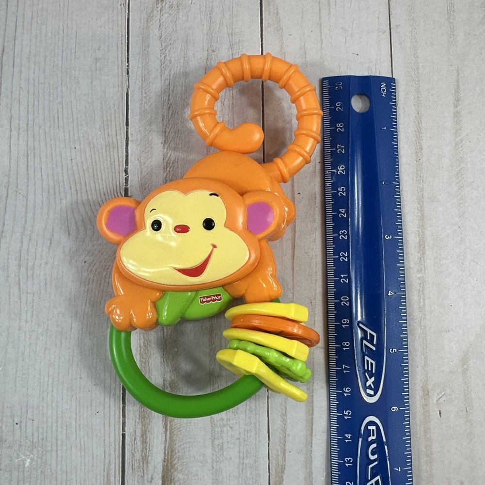 Fisher Price Rainforest Orange Monkey Teether Rattle, 2007