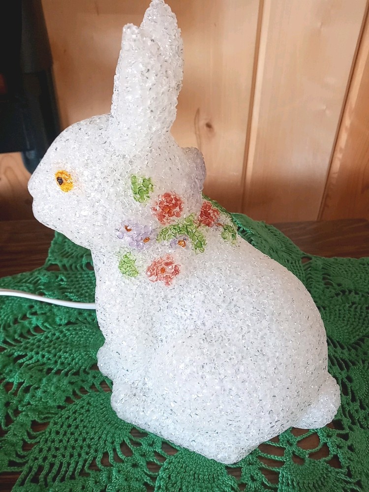 Easter Spring Bunny Rabbit Melted Plastic Ele Light Up Night Light 70in Cord