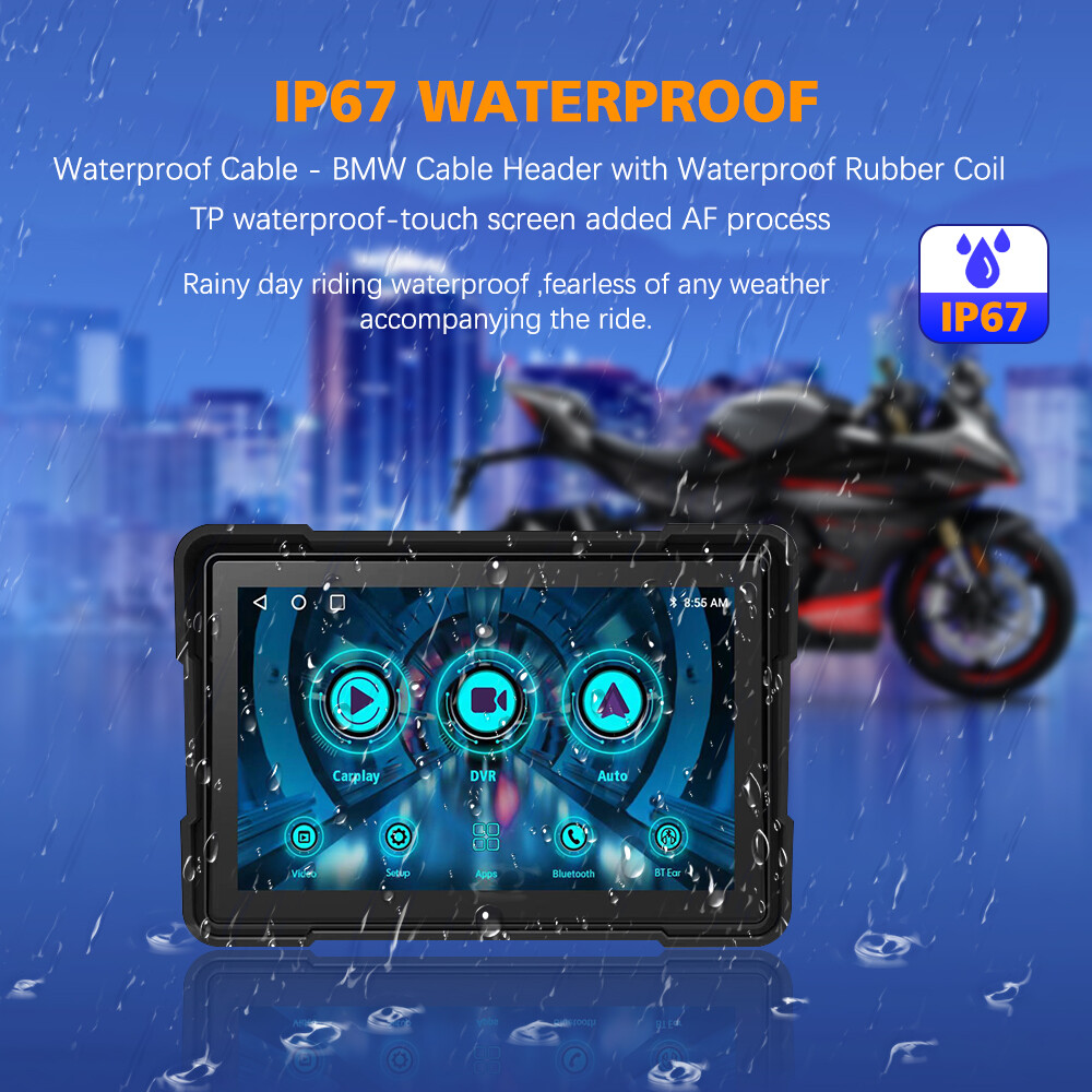 Motorcycle Navigator Buildin Carplay&Android Auto WaterProof 5Inch Linux System