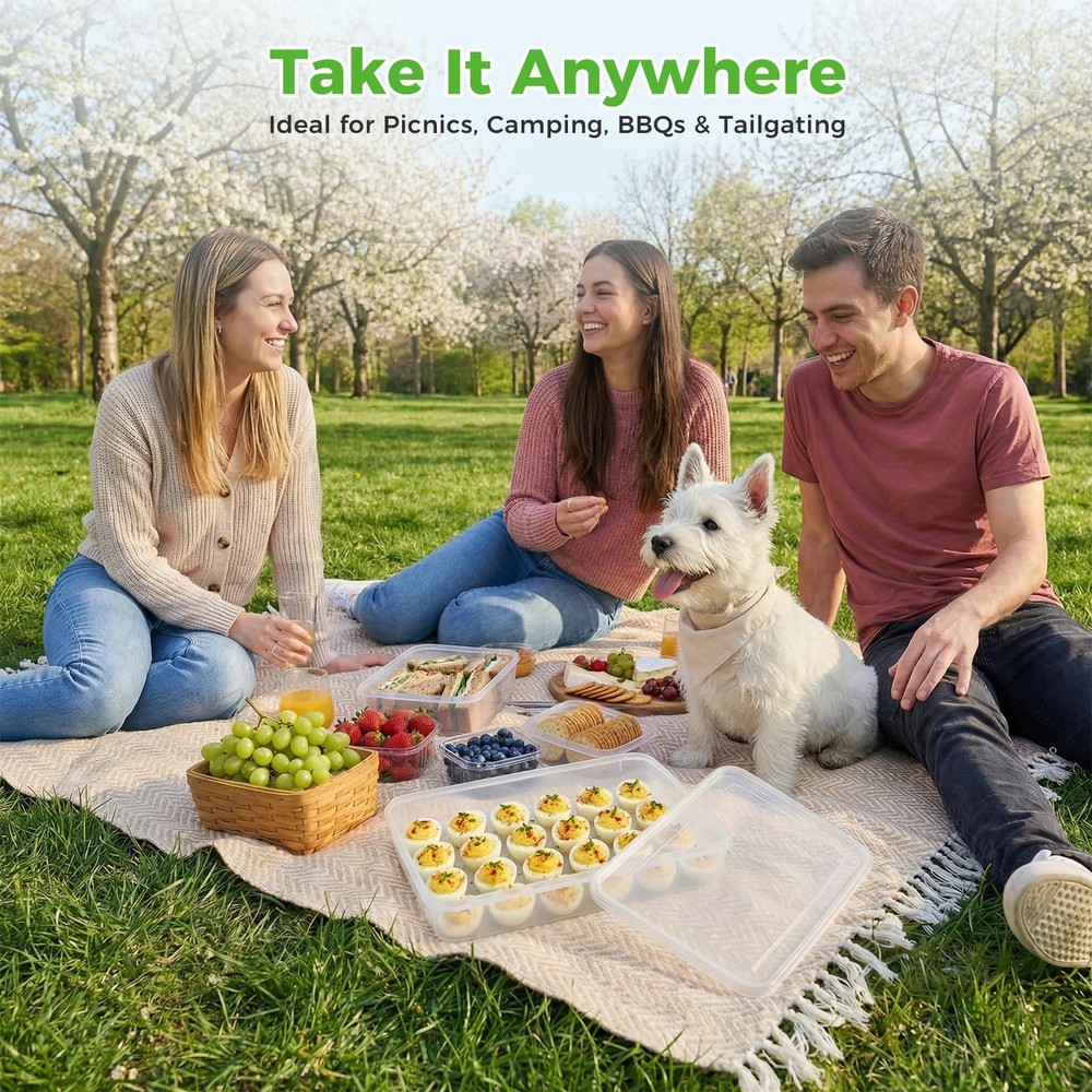 HANSGO Deviled Egg Containers with Lid, 24 Box, 24 Box