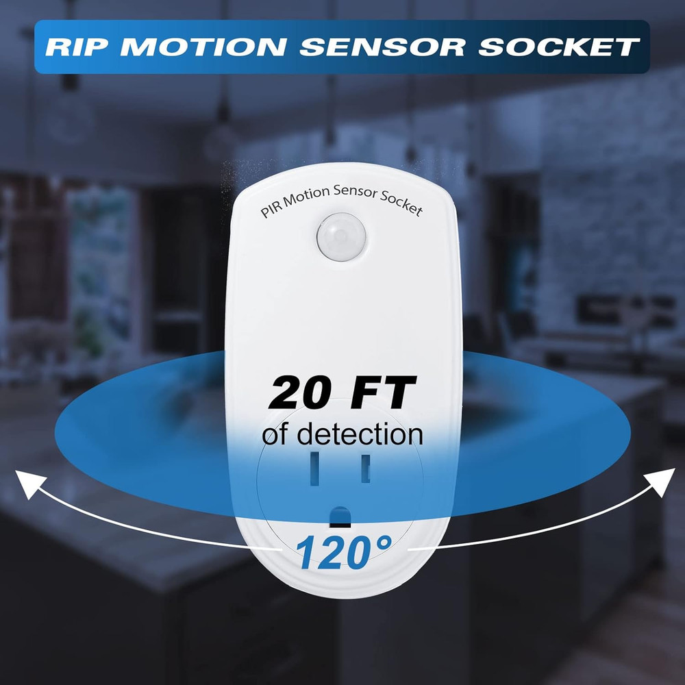 4 Pieces Motion Sensor Sockets Indoor Plug in Sensor Light Control Switch 120 De