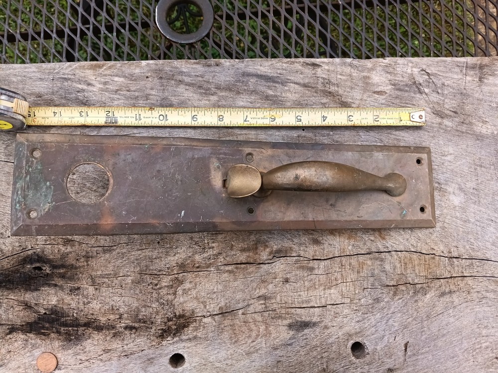 Vintage Brass Door Handle Plate Pull