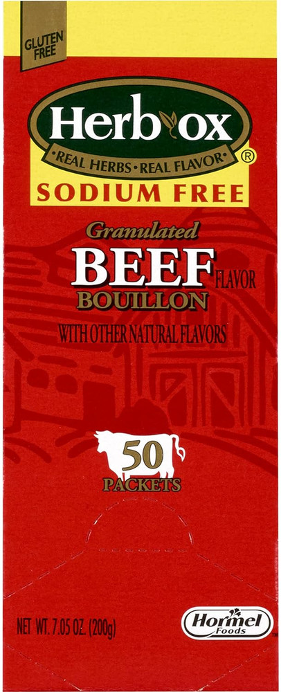 Herb-Ox Sodium Free Bouillon Bundle, Beef & Chicken Flavor, 100 Packets Total