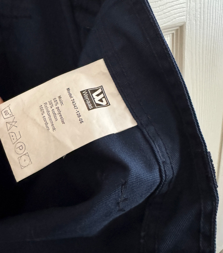 Wenaas Work Pants – Blue – Size Large (Fits Like Medium) – Cargo & Tool Pockets