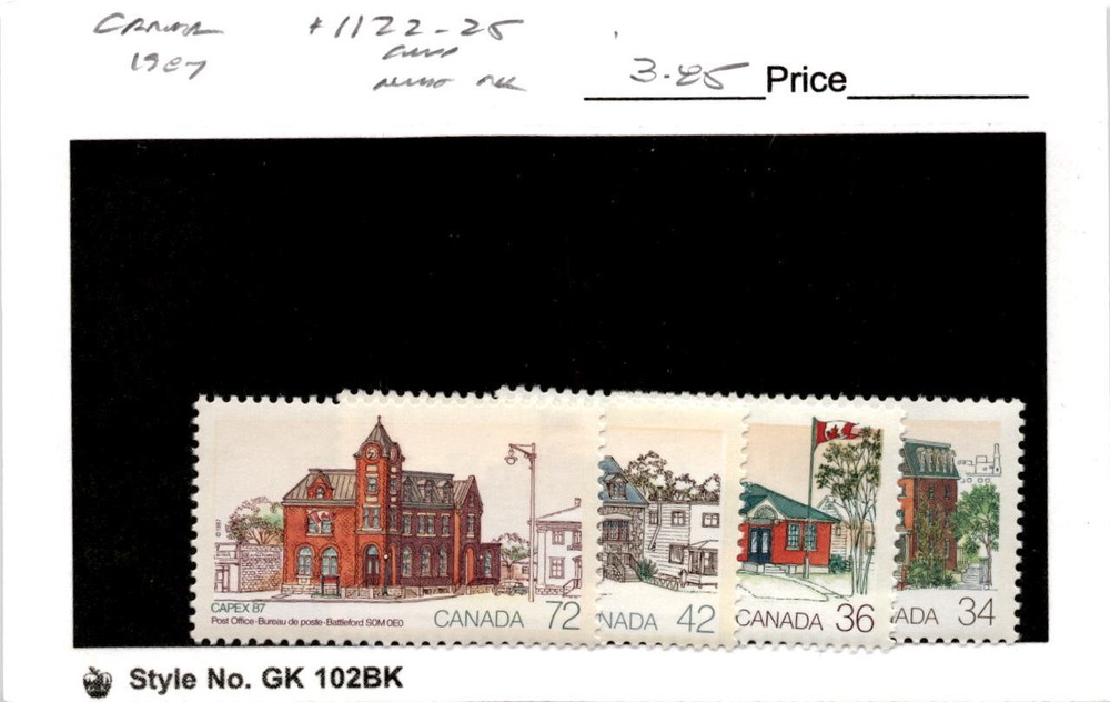 Canada, Postage Stamp, #1122-1125 Mint NH, 1987 Architecture (AD)
