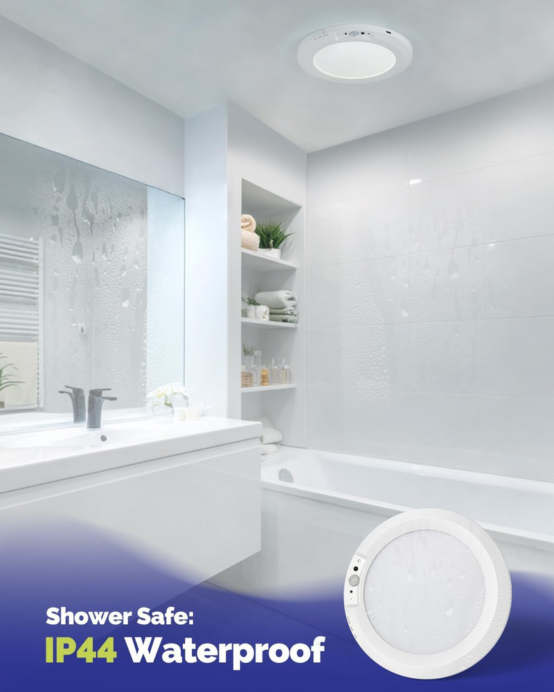 10,000mAh Rechargeable Waterproof Ceiling Light with Remote and Motion Sensor