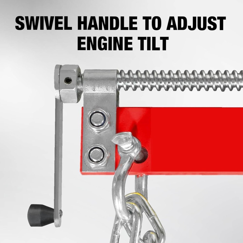 Heavy-Duty Engine Leveler with Adjustable Handle - 3/4 Ton Capacity, 14" Chains