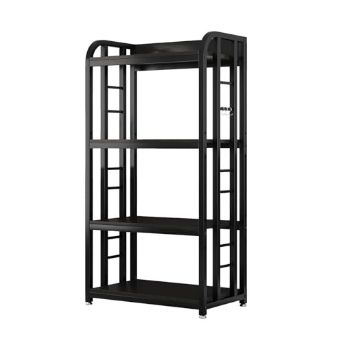 4 Tier Microwave Stand, Large Bakers Racks for Kitchens, Height Black