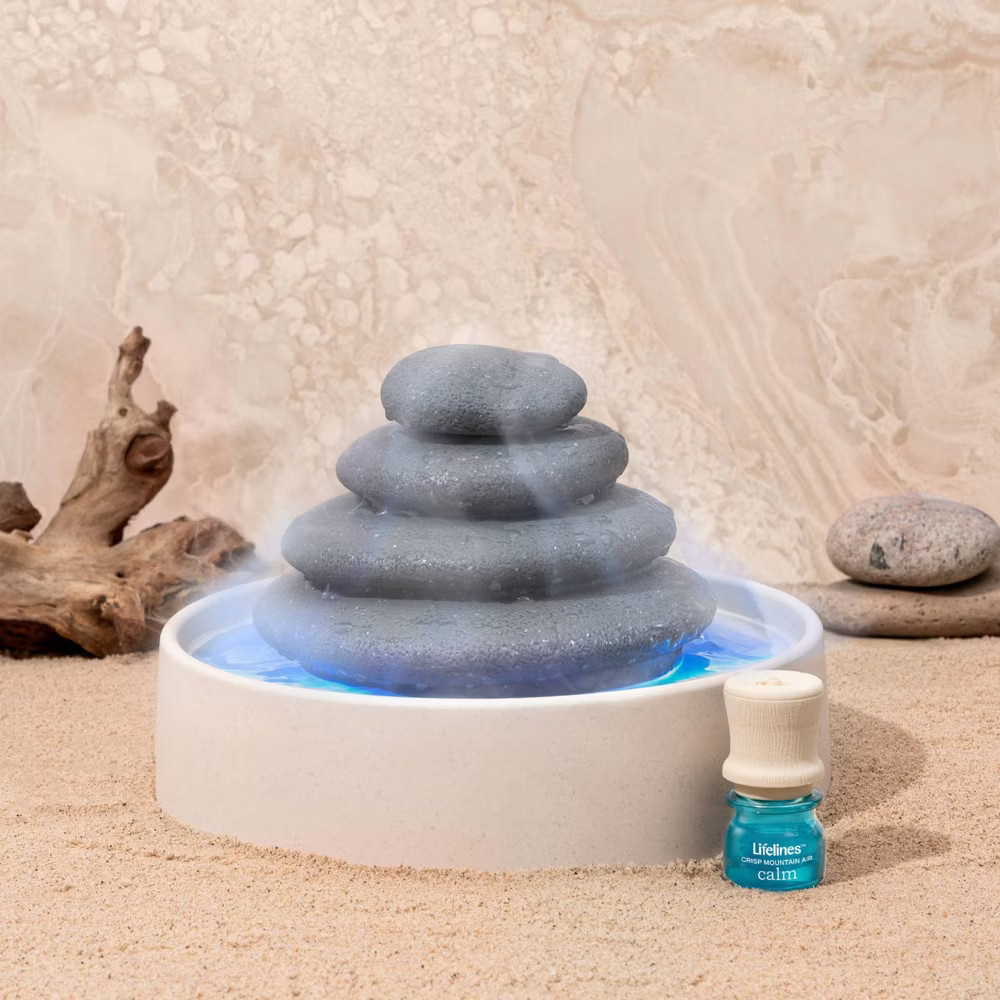 Lifelines Stacking Stones Diffuser Cascading Mist Ambient Lighting