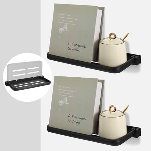 2 Pack Folding Wall Shelf for Bathroom, 90° Fold Up Floating Shelf, Wall
