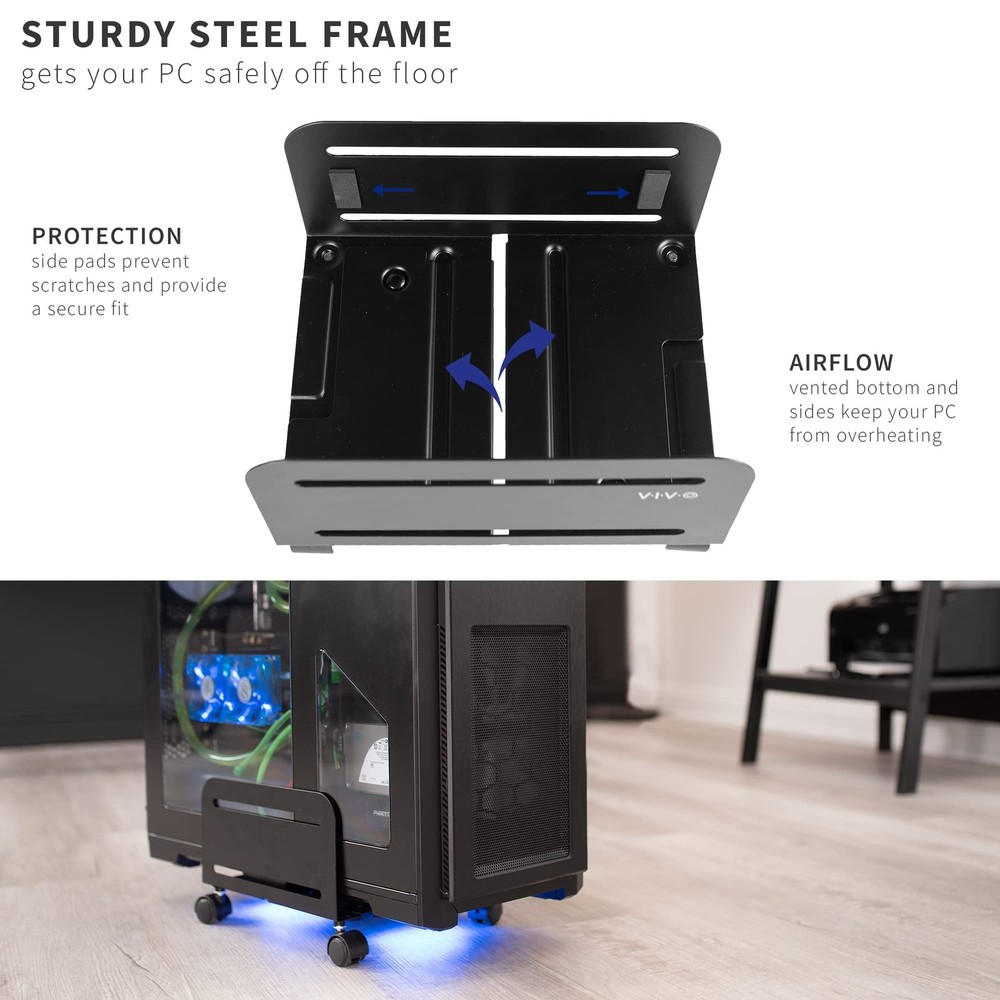 VIVO Large Computer Tower Desktop ATX-Case, CPU Steel 14" max width, Black
