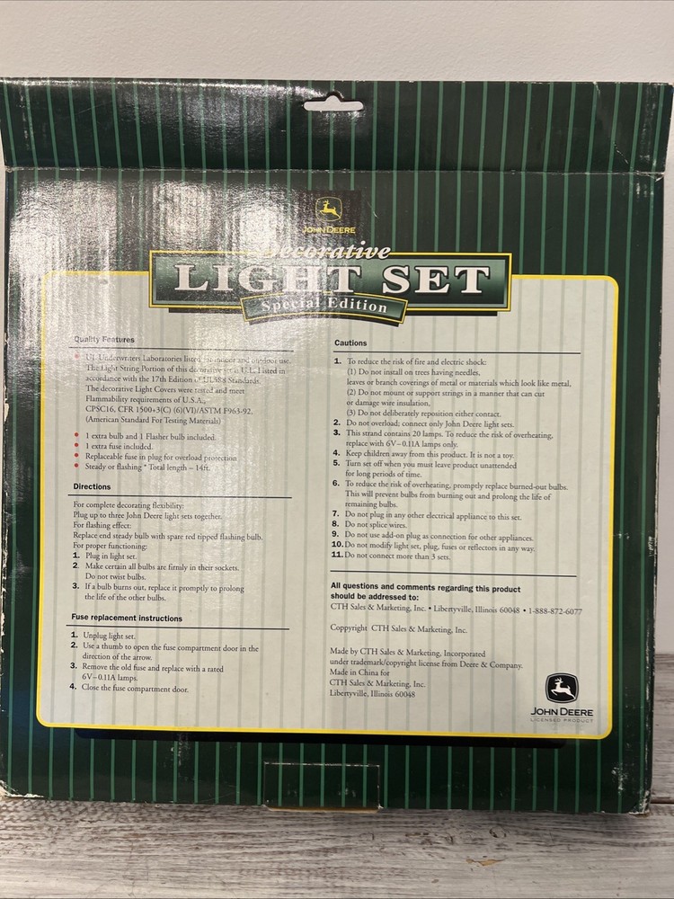 John Deere 4020 Tractor Decorative Light Set Special Edition