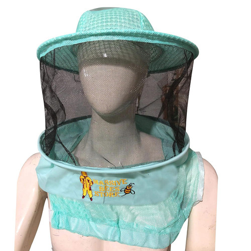 Three Layer Ventilated Beekeeping Veil in Round (3-Layer Hat, Aqua) Aqua