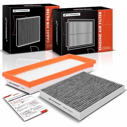 2-PC Engine & Cabin Air Filter with Activated Carbon Compatible with Smart