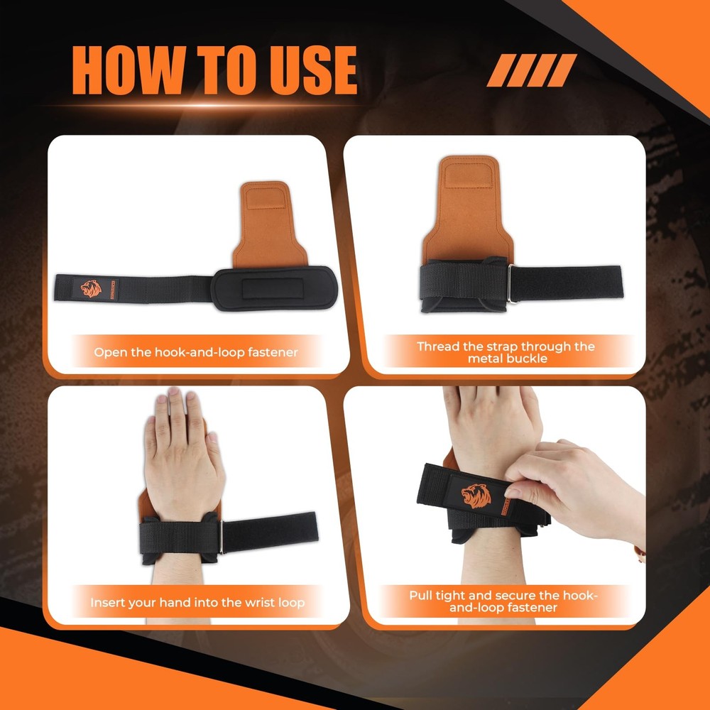 "Adjustable Non-Slip Lifting Straps for Weightlifting and Powerlifting"