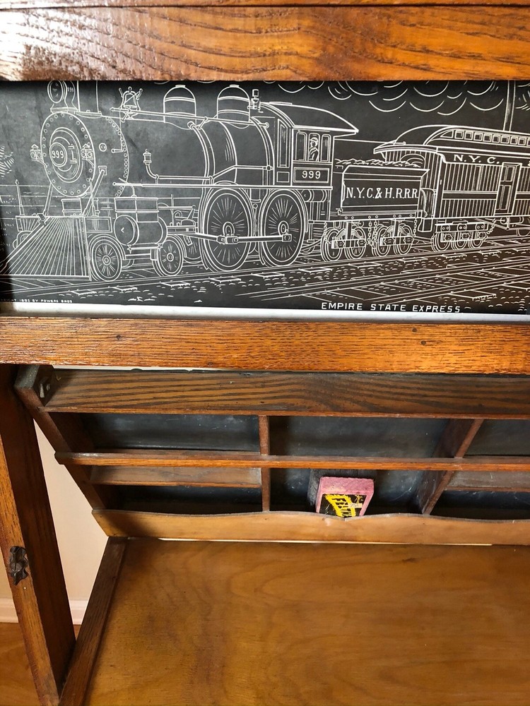 Antique Childs Desk/Easel Solid Oak With Chalk Board
