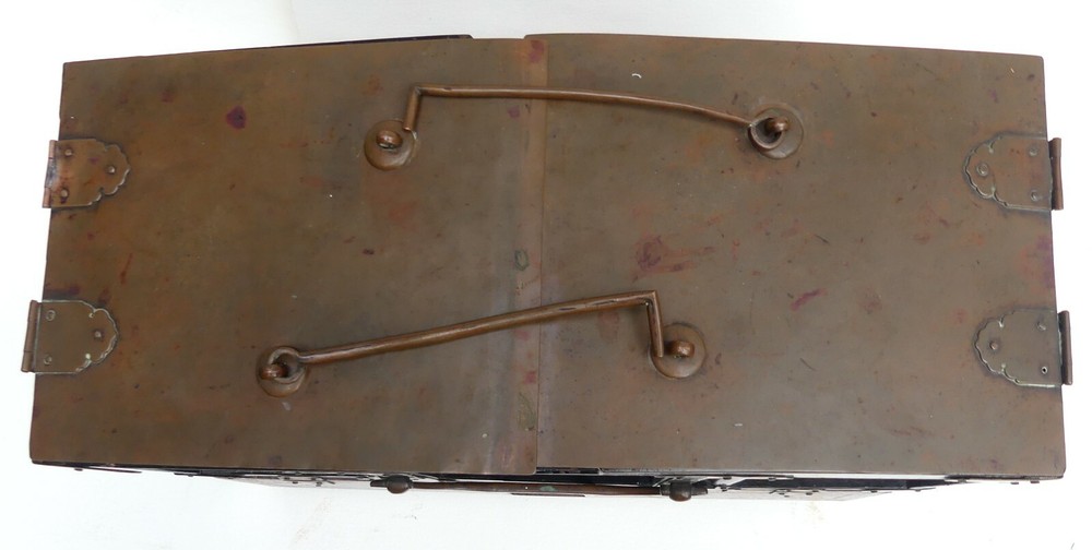 Antique Japanese copper sake warming heating w lacquer box set