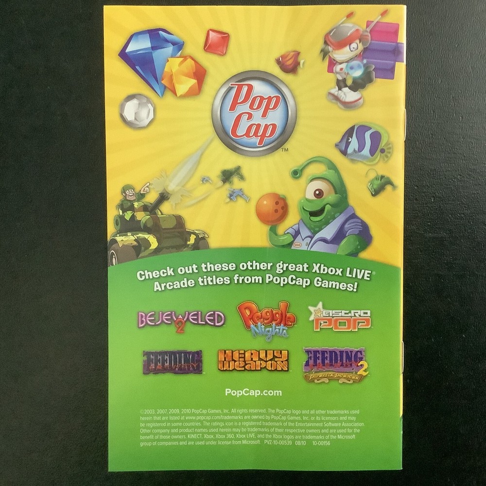 Plants vs. Zombies Microsoft Xbox 360 Instruction Manual Only