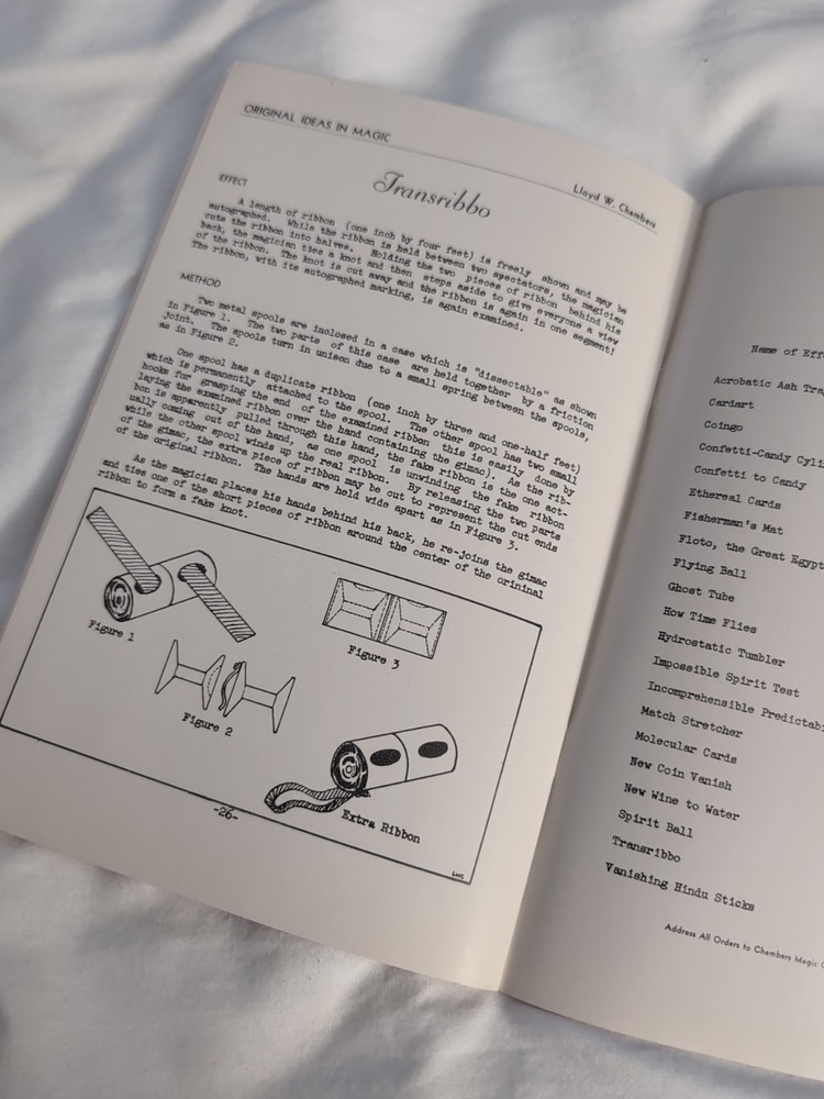 Original Ideas in Magic by Chambers, Lloyd W.