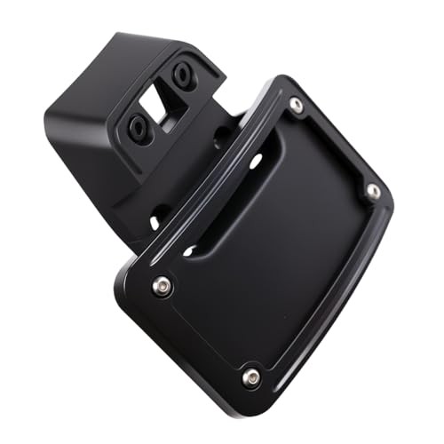 Motorcycle Curved Laydown License Plate Mount Bracket Compatible for Black