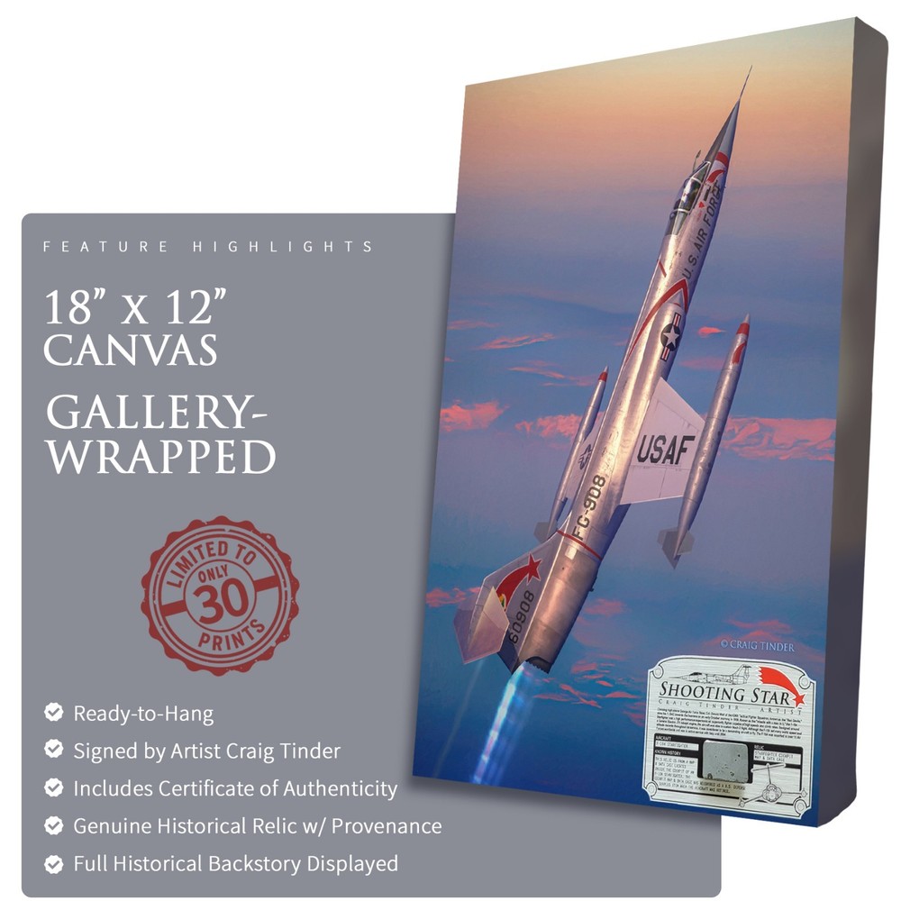 F-104 Starfighter -Shooting Star- 18" x 12" | INCLUDES: Map & Data Case Fragment