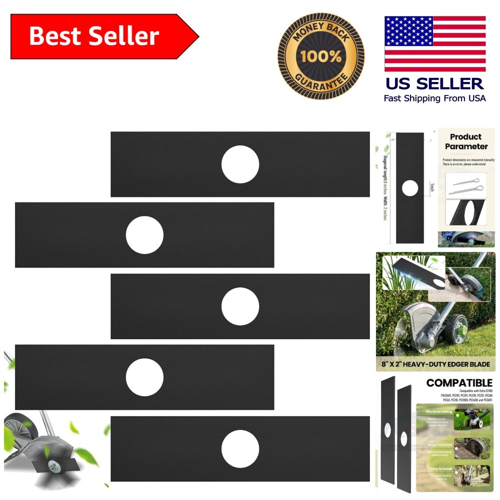 5 Pack 8" Edger Blades - Compatible with Ryobi, Echo & Stihl for Lawn Precision