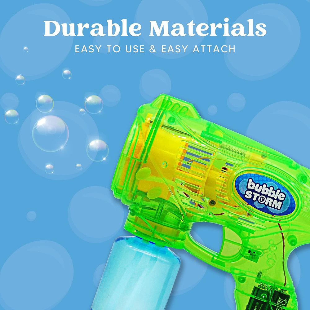 2 Bubble Guns Blaster Kit with 2 Bubble Solution for Kids, Automatic Bubble Make