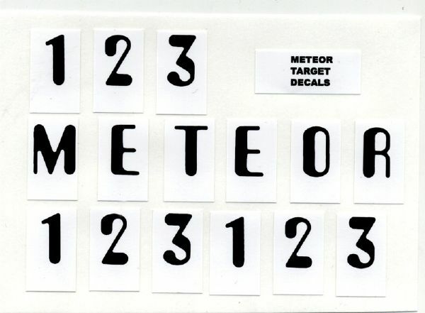 Stern METEOR Pinball Machine Drop Target Decal Set
